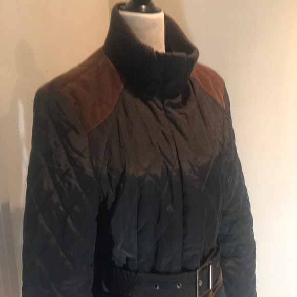 “ZARA BASIC” Quilted Olive Green Belted Jacket. - Picture 4 of 16